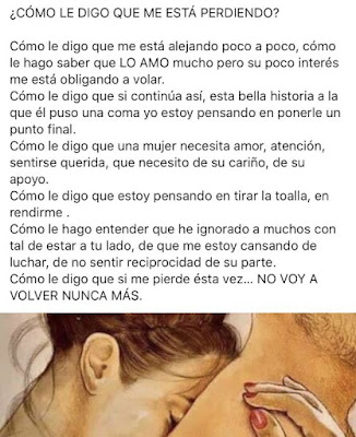 ¿Cómo le digo que me está perdiendo?